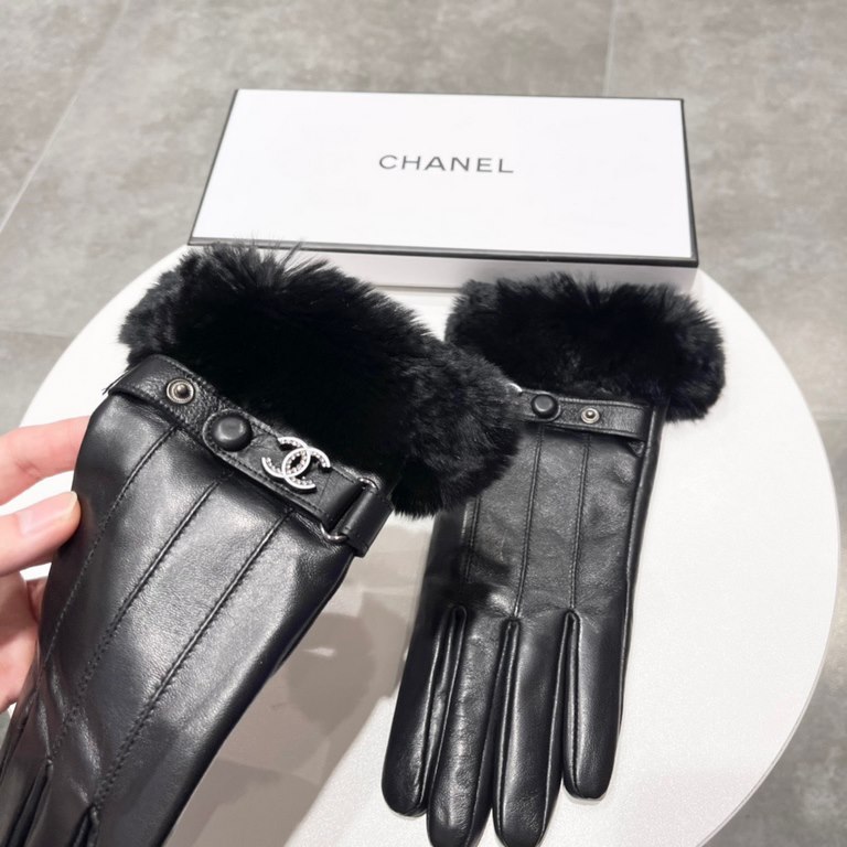 Chanel Chanel 2023 fall and winter lazy rabbit hair sheepskin gloves   cell phone touch screen, worth comparing     the same paragraph of different qualities, kill the market poor products, imported first-class sheepskin