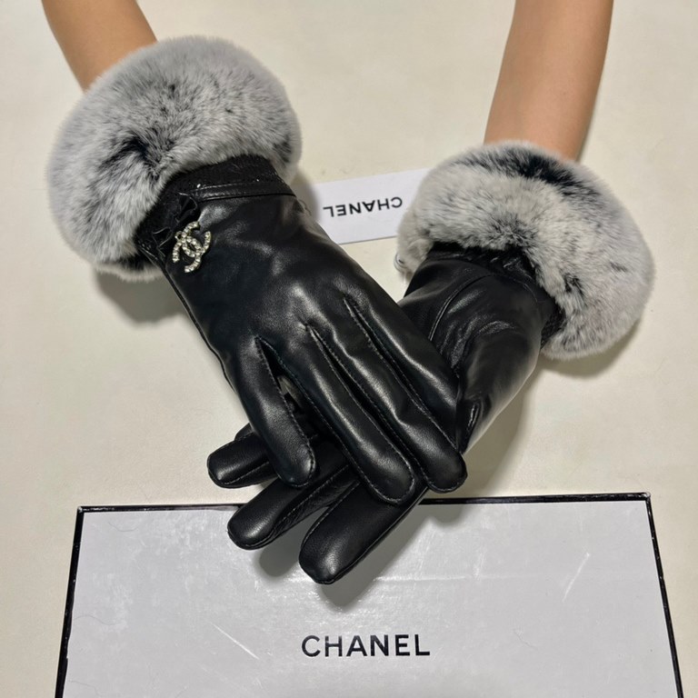 Chanel Chanel fall and winter lazy rabbit hair sheepskin   gloves   cell phone touch screen, worth comparing     the same paragraph of different qualities, kill the market poor product, imported a first-class sheepskin  