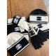 Xiao Xiang Cold Hat Scarf｜Three Piece Patchwork Wool Set Hat  Scarf  Gloves  Warm! Super cozy!You're missing a hat set this winter!This black and white   color splicing knitted wool suit is so beautiful  , this season mu