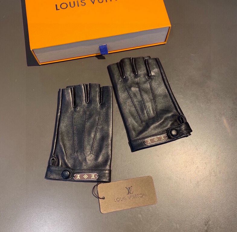 2022 LV new short gloves, fashion biker   gloves, fall and winter new cloth lining, fashion   on the hand super comfortable soft and versatile! Set beauty goddess must-have   with box   yardage ML