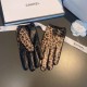 2022 new exclusive first   leopard bow   touch screen gloves Chanel Chanel [original quality] official website synchronization women's new high-grade sheepskin gloves    goddess preferred can not be missed       hundred 