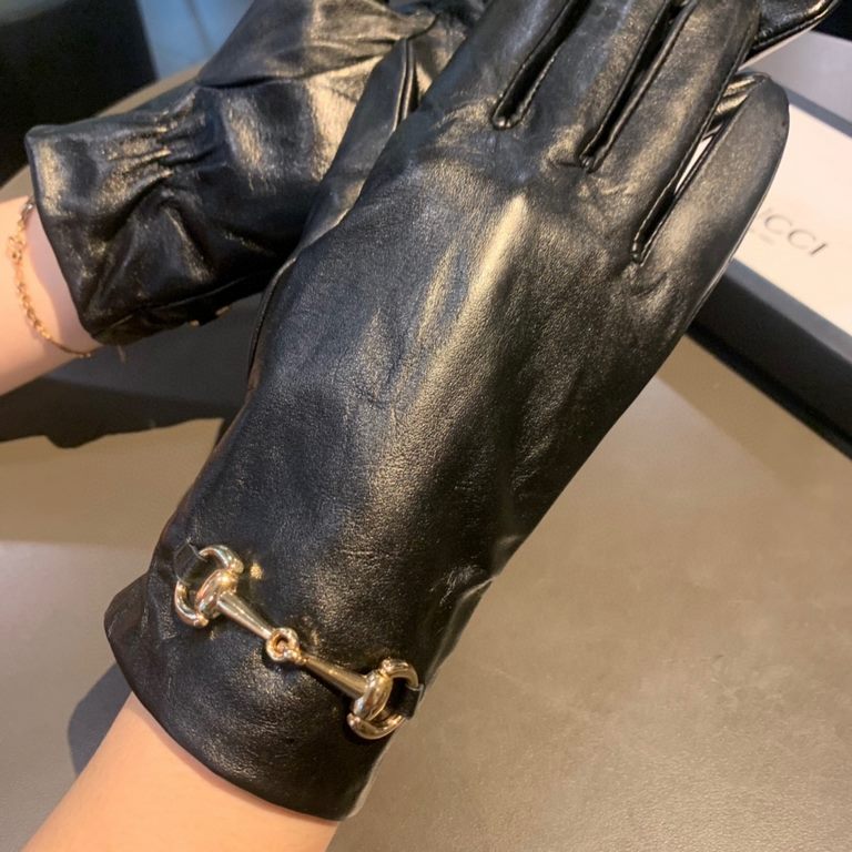 2022 new exclusive first   touch screen gloves imported Essex leather   gloves Gucci Gucci new high-grade sheepskin gloves    goddesses set of the United States of America preferred can not be missed      hundred percent