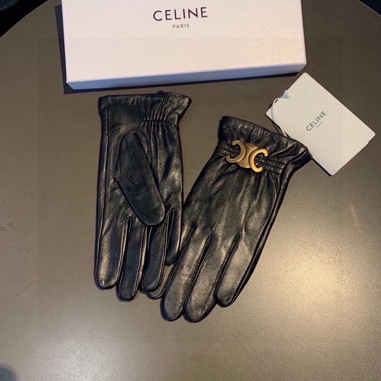 2023 new exclusive first   touch screen gloves CELINE CELINE (original quality) official website synchronization women's new high-grade sheepskin gloves    goddess preferred can not be missed    100 percent selection of 