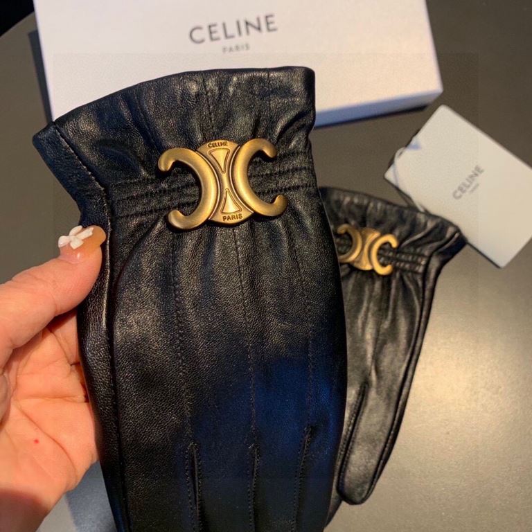 2023 new exclusive first   touch screen gloves CELINE CELINE (original quality) official website synchronization women's new high-grade sheepskin gloves    goddess preferred can not be missed    100 percent selection of 