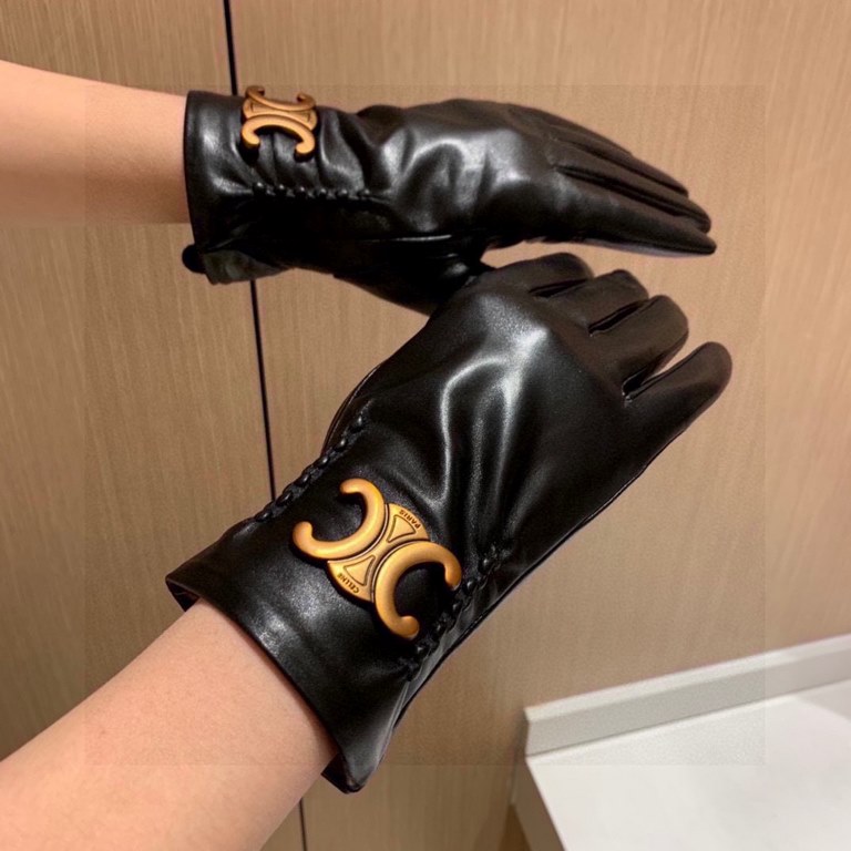 2023 new exclusive first   touch screen gloves CELINE CELINE (original quality) official website synchronization women's new high-grade sheepskin gloves    goddess preferred can not be missed    100 percent selection of 