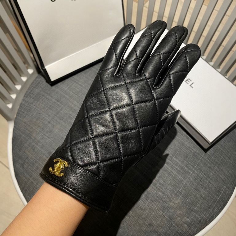 Chanel new women's gloves first-class sheepskin leather leather ultra-thin soft and comfortable special show hand-shaped    texture super groupSize average size