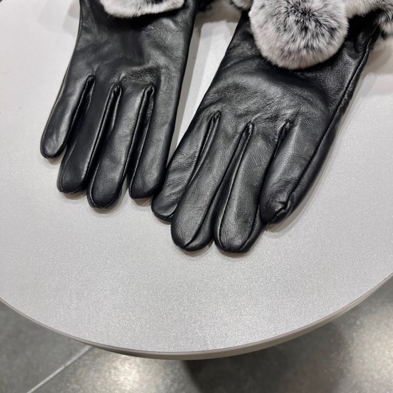 Hermes HERMEL new 2022 fall and winter lazy rabbit hair sheepskin gloves   cell phone touch screen, worth comparing     the same paragraph different quality, kill the market poor products, imported first-class sheepskin 