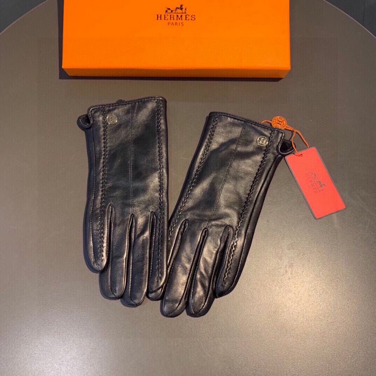 2022 new exclusive first  touch screen gloves Hermes (original quality) official website synchronization women's new high-grade sheepskin gloves    goddesses set of the United States preferred must be unmissable    100 p