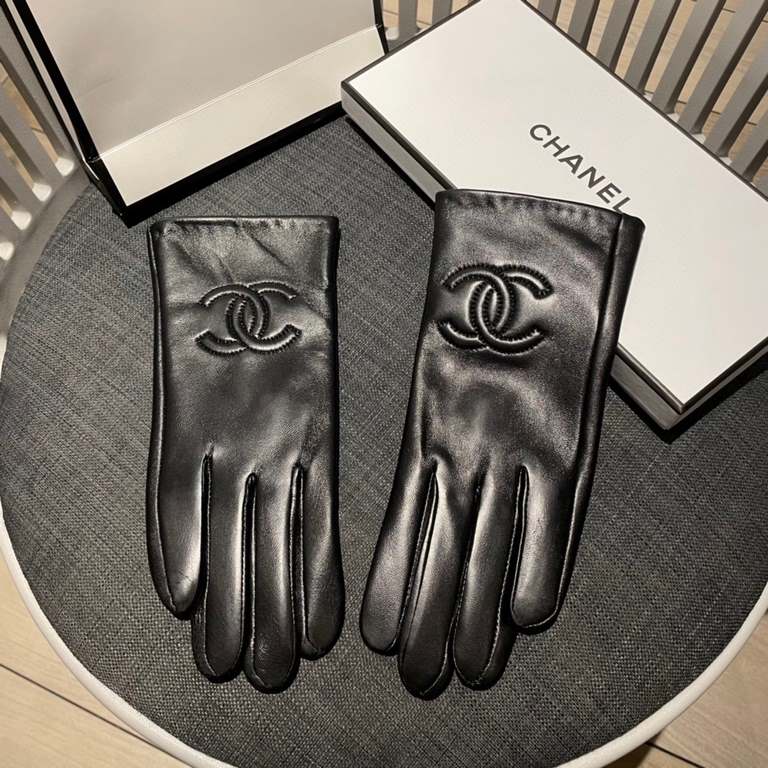 Chanel new women's gloves first-class sheepskin leather leather ultra-thin soft and comfortable show hand-shaped    texture super groupSize average size