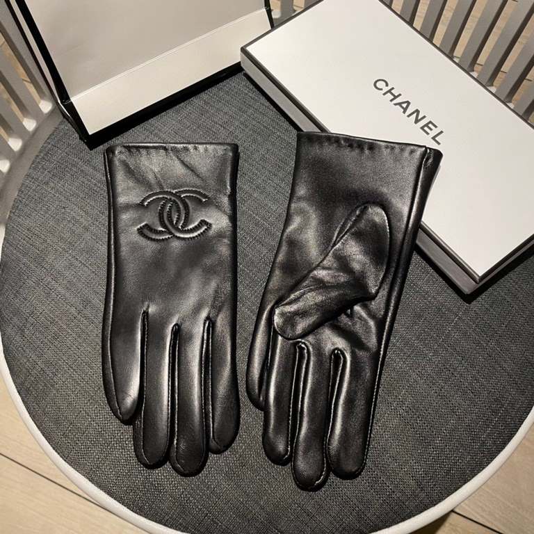 Chanel new women's gloves first-class sheepskin leather leather ultra-thin soft and comfortable show hand-shaped    texture super groupSize average size