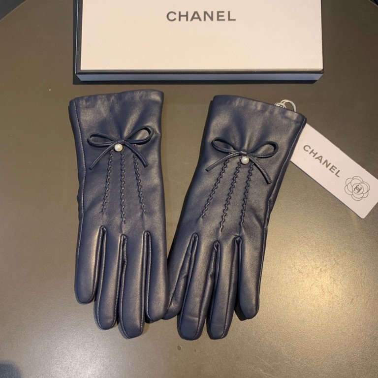 With box2022 new exclusive first  touch screen gloves Chanel Chanel [original quality] official website synchronization women's new high-grade sheepskin gloves    goddess preferred can not be missed    hundred percent se