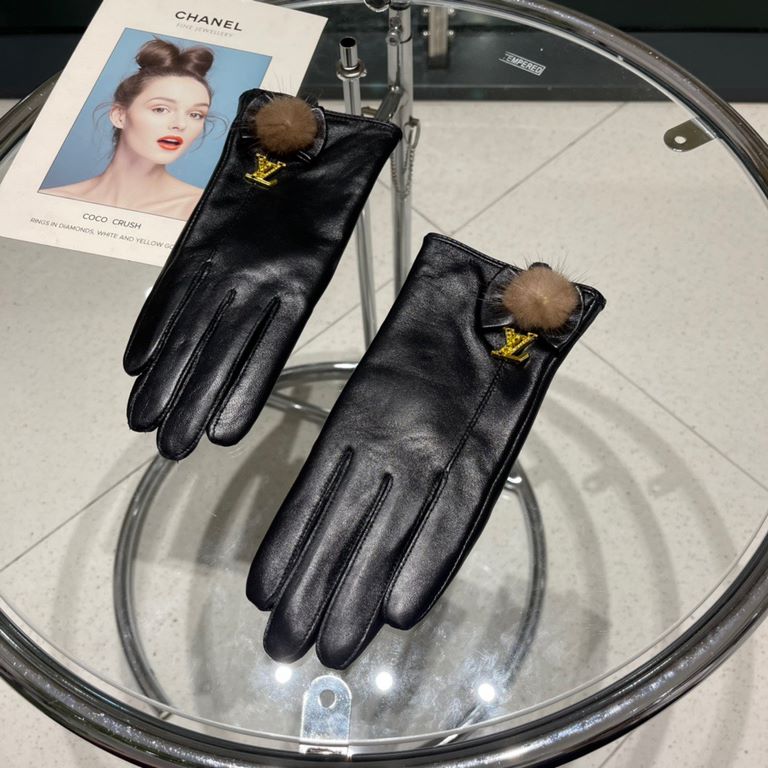 2022 new exclusive first   touch screen women's gloves LV [original quality] official website synchronization Ms. new high-grade sheepskin gloves    goddesses set of the United States preferred can not be missed    hundr