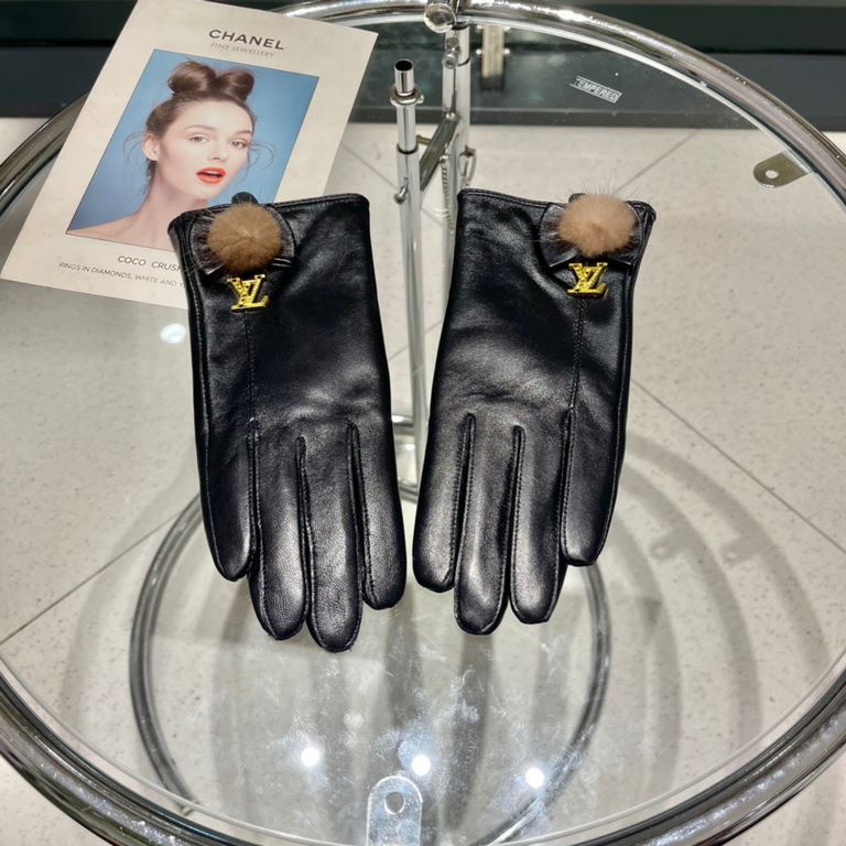 2022 new exclusive first   touch screen women's gloves LV [original quality] official website synchronization Ms. new high-grade sheepskin gloves    goddesses set of the United States preferred can not be missed    hundr