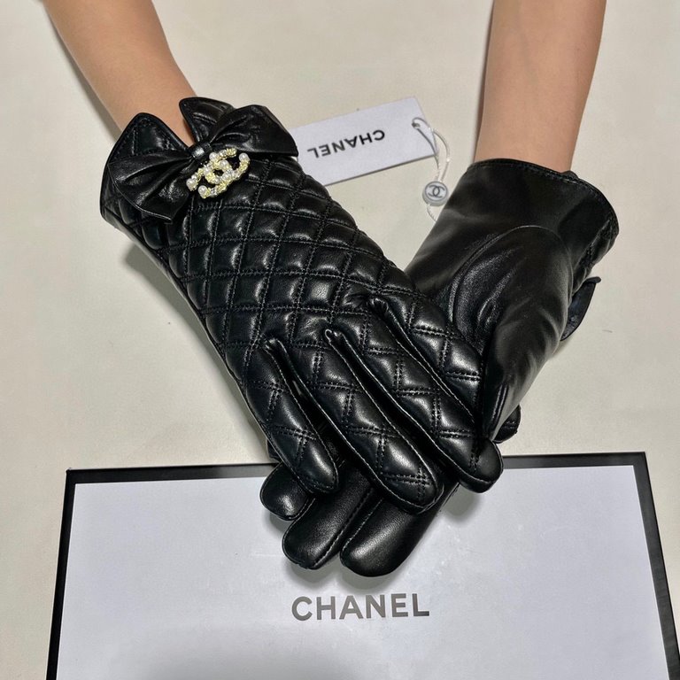 With packaging 2021 new exclusive first  prism touch screen women's gloves CHANEL Chanel [original quality] official website synchronization women's new high-grade sheepskin gloves    goddess preferred can not be missed 