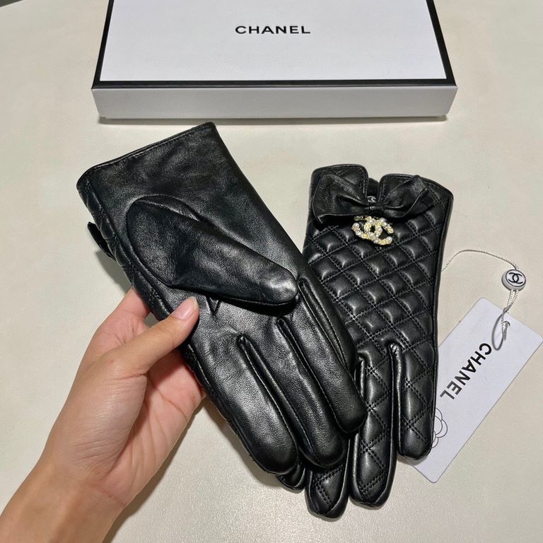 With packaging 2021 new exclusive first  prism touch screen women's gloves CHANEL Chanel [original quality] official website synchronization women's new high-grade sheepskin gloves    goddess preferred can not be missed 