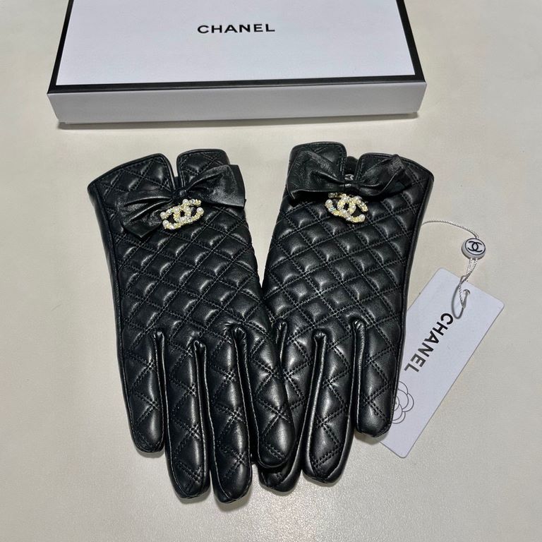 With packaging 2021 new exclusive first  prism touch screen women's gloves CHANEL Chanel [original quality] official website synchronization women's new high-grade sheepskin gloves    goddess preferred can not be missed 