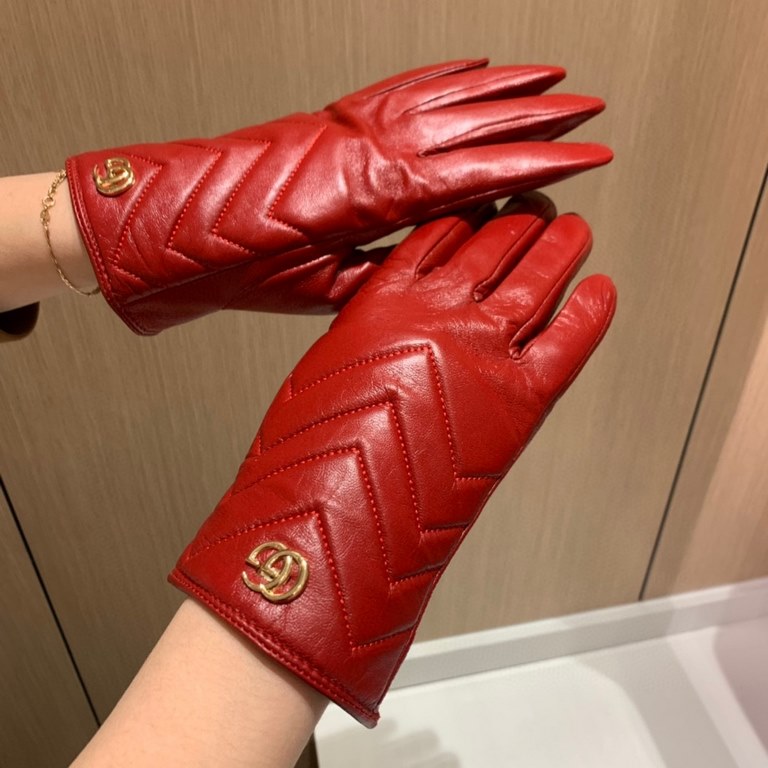 2022 new Gucci curve new exclusive first   touch screen women's gloves Gucci Gucci [original quality] official website synchronization women's new high-grade sheepskin gloves    goddess preferred can not be missed    hun