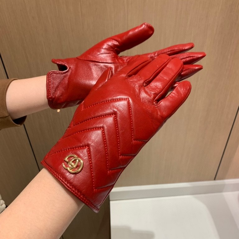 2022 new Gucci curve new exclusive first   touch screen women's gloves Gucci Gucci [original quality] official website synchronization women's new high-grade sheepskin gloves    goddess preferred can not be missed    hun