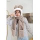 Fendifen fendl fall and winter Korean version of the cute bear scarf gloves hat three-piece set of thickened warm plush scarf ear protection one-piece cap