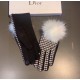 2023 Dior Dior counter new large fox fur ball   wool gloves   fashion gloves, fall and winter warm must-have, padded lining, thousand bird check   on the hand super comfortable and soft,   versatile! With box   average s