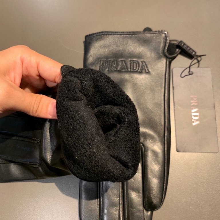 Packaging2022 new exclusive first   touch screen gloves Prada sheepskin gloves [original quality] official website synchronization women's new high-grade sheepskin gloves    goddess preferred can not be missed    100 per