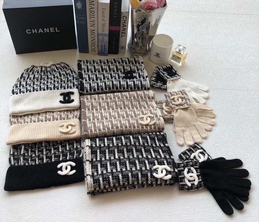 [3 Piece Wool Set Hat  Scarf  Gloves] Classic Set Hat!