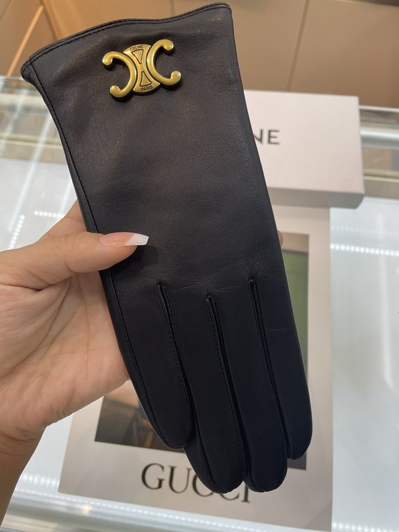 New exclusive first  Celine touch screen women's gloves Arc de Triomphe series original hardware [original single quality] official website synchronization women's new imported sheepskin gloves    goddess preferred can n