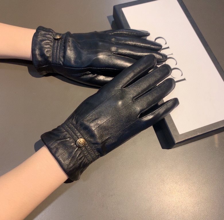 2022 new exclusive first   touch screen gloves double line harness   gloves Gucci Gucci new high-grade sheepskin gloves    goddesses set of the United States preferred can not be missed    100 percent selection of import