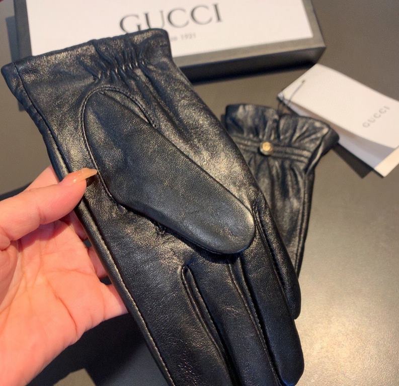 2022 new exclusive first   touch screen gloves double line harness   gloves Gucci Gucci new high-grade sheepskin gloves    goddesses set of the United States preferred can not be missed    100 percent selection of import