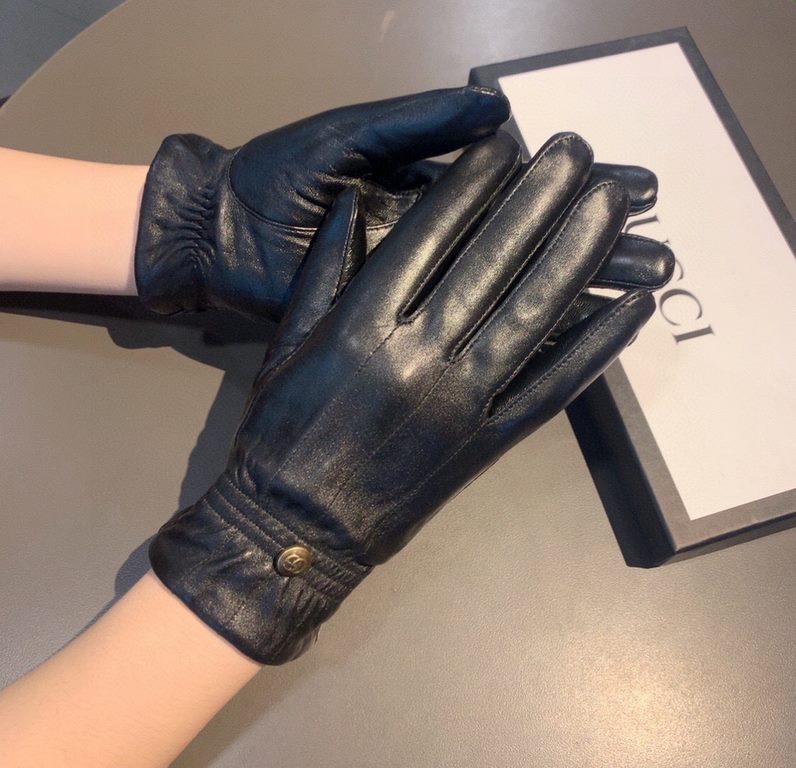 2022 new exclusive first   touch screen gloves double line harness   gloves Gucci Gucci new high-grade sheepskin gloves    goddesses set of the United States preferred can not be missed    100 percent selection of import