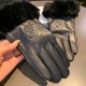 With box2022 new exclusive first  Saint Laurent YLS lazy rabbit   hair touch screen women's gloves [original quality] official website synchronization women's new high-grade sheepskin gloves    goddess preferred can not 