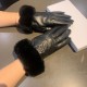 With box2022 new exclusive first  Saint Laurent YLS lazy rabbit   hair touch screen women's gloves [original quality] official website synchronization women's new high-grade sheepskin gloves    goddess preferred can not 