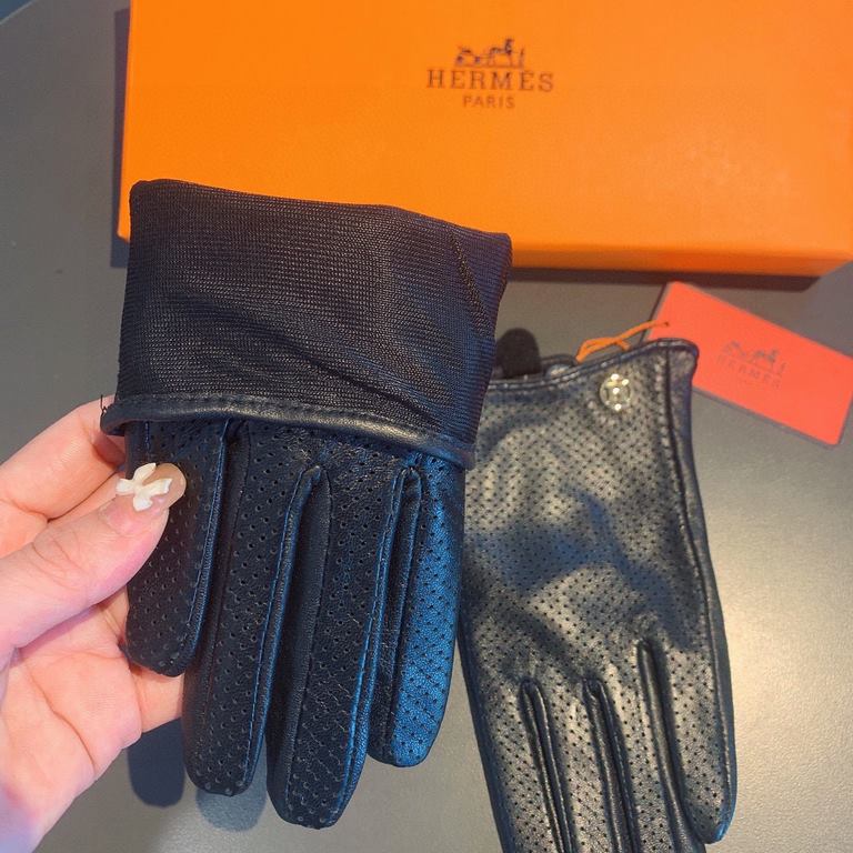 With packaging2022 new exclusive first  touch screen gloves Hermes (original quality) official website synchronization women's new high-grade sheepskin gloves    goddesses set of the United States preferred must be unmis