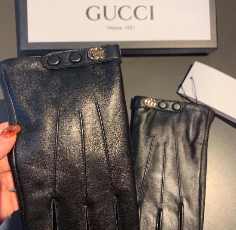 Packaging2022 new exclusive first   touch screen gloves men's gloves Gucci Gucci new high-grade sheepskin gloves    type of men preferred can not be missed    hundred percent selection of imported sheepskin Leather fine 