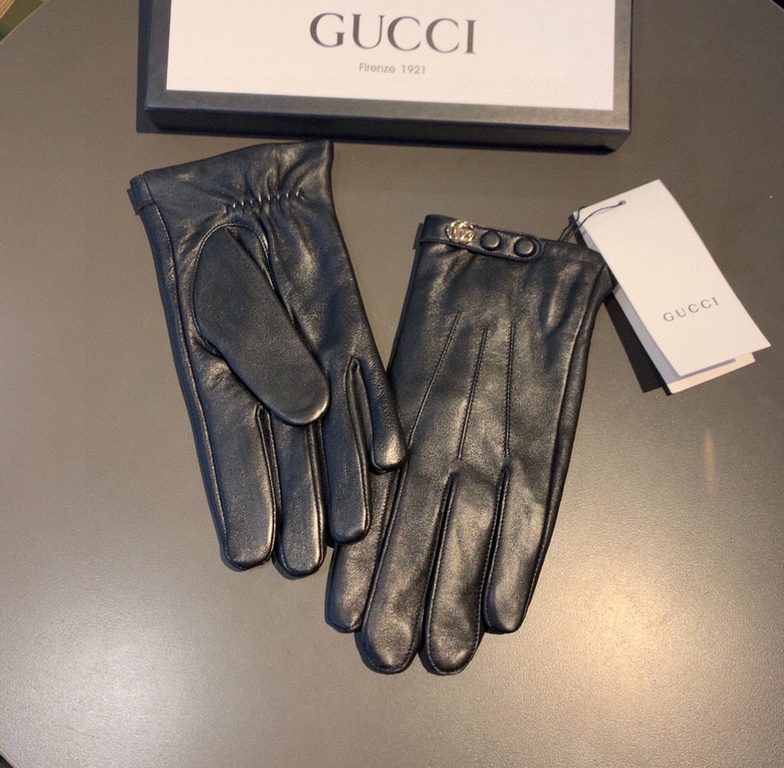 Packaging2022 new exclusive first   touch screen gloves men's gloves Gucci Gucci new high-grade sheepskin gloves    type of men preferred can not be missed    hundred percent selection of imported sheepskin Leather fine 