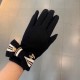 Chanel fall and winter women's touch screen gloves    wool  cute butterfly   padded lining soft and cozy driving recommended models