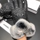 With a full set of packaging Chanel Chanel 2021 fall and winter lazy rabbit hair   embroidery double C sheepskin gloves   cell phone touch screen, worth comparing    the same paragraph of different qualities, kill the ma