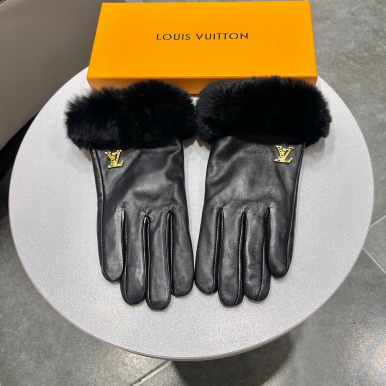 Louis Vuitton LV2022 fall and winter lazy rabbit hair sheepskin embroidered gloves   mobile touch screen, worth comparing     the same paragraph different quality, kill the market poor product, imported a first-class she