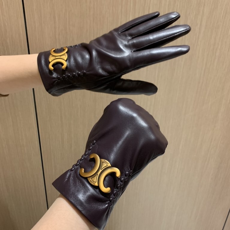 2022 new exclusive first   touch screen gloves CELINE CELINE (original quality) official website synchronization women's new high-grade sheepskin gloves    goddess preferred can not be missed      hundred percent of the 