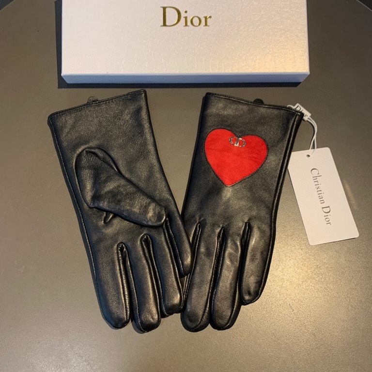 With packagingNew exclusive first   touch screen gloves Dior Dior lace lace   touch screen gloves (original quality) official website synchronization women's new high-grade sheepskin gloves    goddesses set of the first 