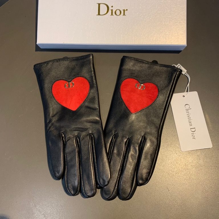 With packagingNew exclusive first   touch screen gloves Dior Dior lace lace   touch screen gloves (original quality) official website synchronization women's new high-grade sheepskin gloves    goddesses set of the first 