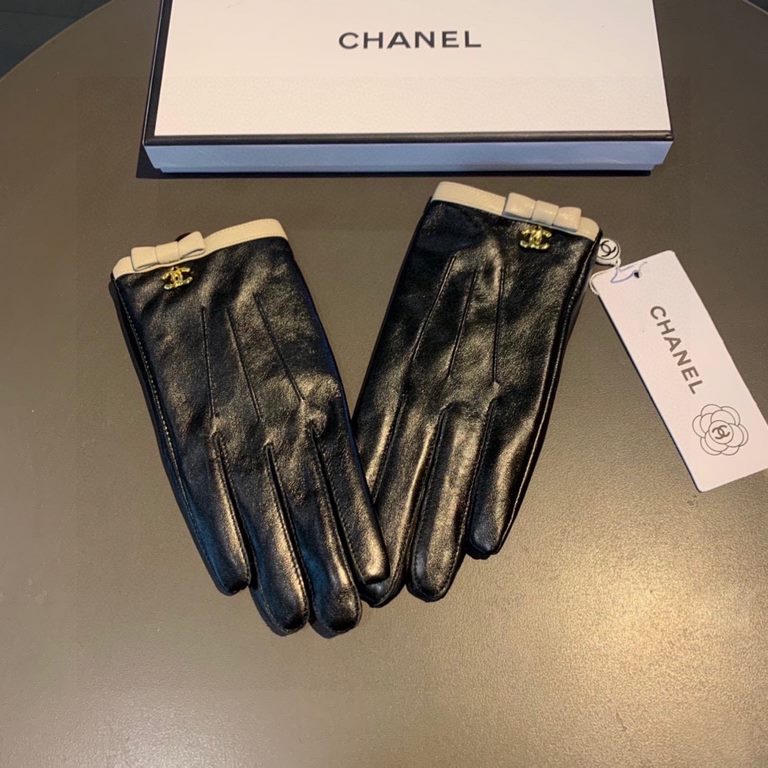 2023 new exclusive first  touch screen gloves Chanel Chanel [original quality] official website synchronization women's new high-grade sheepskin gloves    goddess preferred can not be missed    hundred percent of the sel