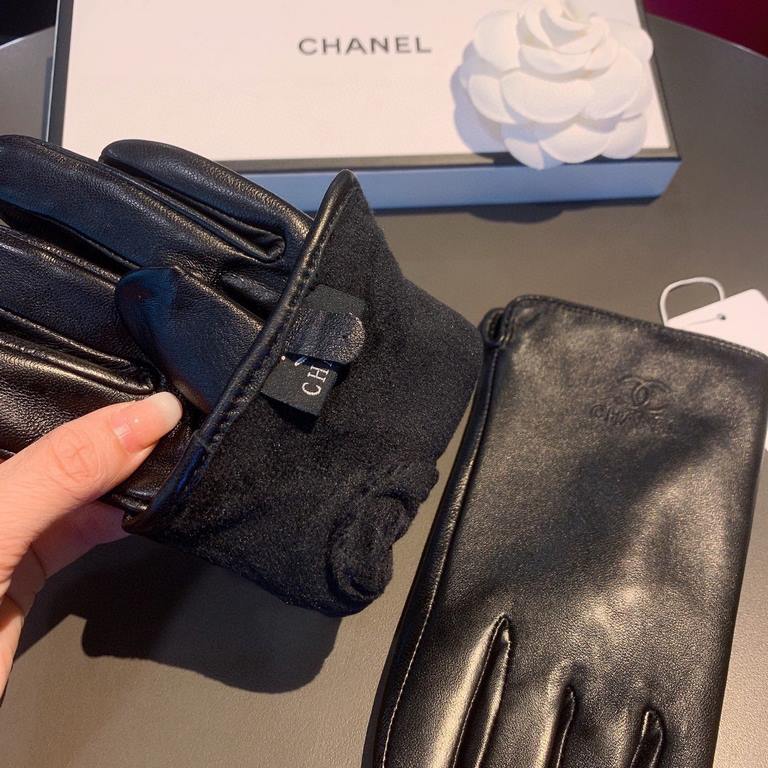 2022 new exclusive first  touch screen couple models gloves CHANEL Chanel [original quality] official website synchronization men and women new high-grade sheepskin gloves    men and women God preferred can not be missed