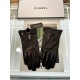 Chanel's latest original gloves   using imported polished leather original single quality official synchronization women's new high-grade sheepskin gloves     100% selection of imported lambskin lining velvet lining warm