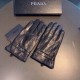 2021 new exclusive first  touch screen gloves men's gloves Prada men's [original quality] official website synchronization men's new high-grade sheepskin gloves    can not be missed    100 percent selection of imported s