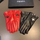 2022 new exclusive first  touch screen gloves Prada wave flower   edge gloves [original quality] official synchronization of the official website Ms. new high-grade sheepskin gloves    goddesses preferred can not be miss