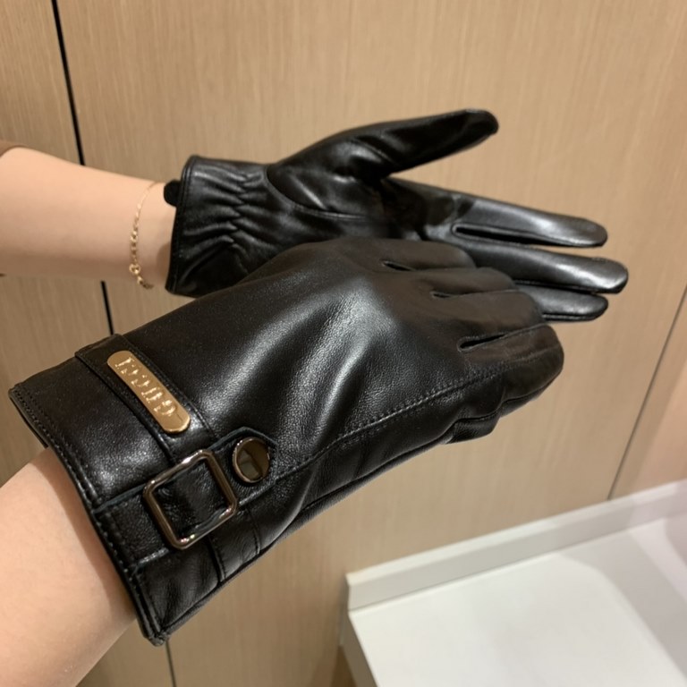 Packaging2022 new exclusive first   touch screen gloves men's gloves Gucci Gucci new high-grade sheepskin gloves    type of men preferred can not be missed    hundred percent selection of imported sheepskin Leather fine 