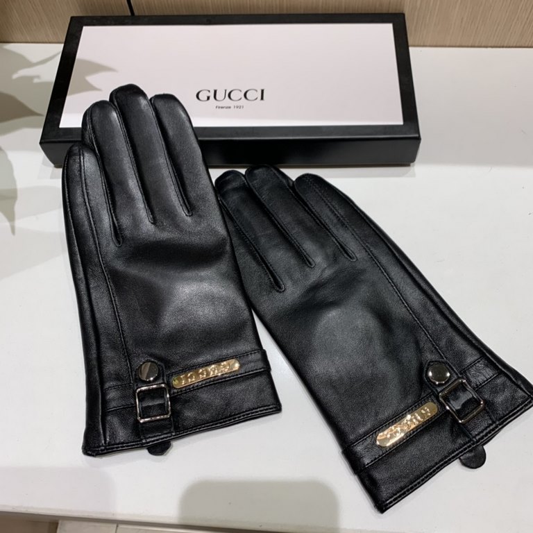 Packaging2022 new exclusive first   touch screen gloves men's gloves Gucci Gucci new high-grade sheepskin gloves    type of men preferred can not be missed    hundred percent selection of imported sheepskin Leather fine 