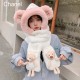 Chanel Chanel bear three-piece women's winter warm thickened plush hat scarf gloves all-in-one winter cute cycling scarf