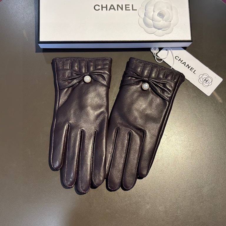 2023     new exclusive first  double C touch screen gloves Chanel Chanel [original quality] official synchronization Ms. new high-grade sheepskin gloves    goddess preferred can not be missed     hundred percent of the s